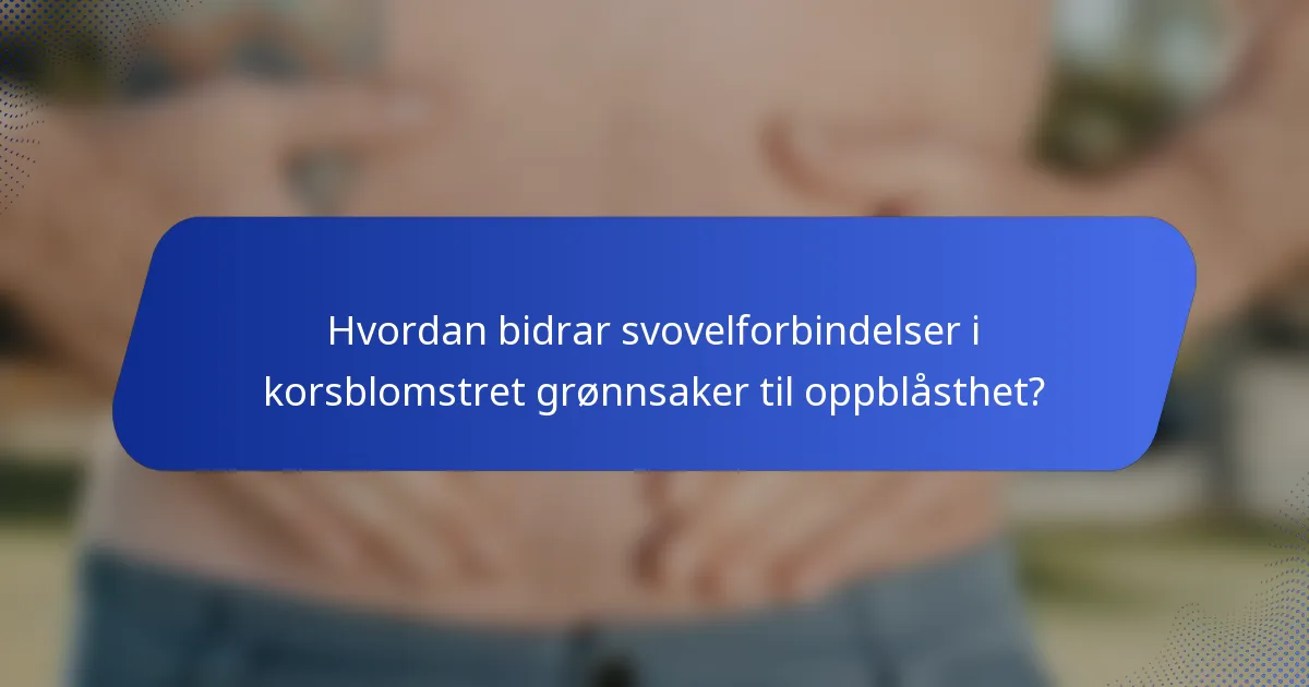 Hvordan bidrar svovelforbindelser i korsblomstret grønnsaker til oppblåsthet?