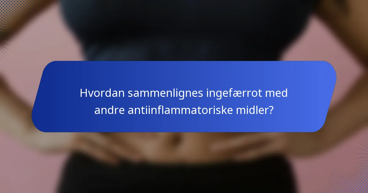Hvordan sammenlignes ingefærrot med andre antiinflammatoriske midler?